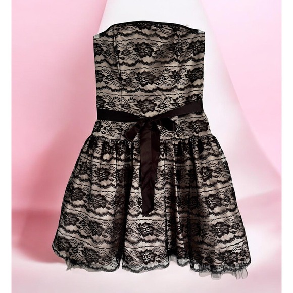Jessica McClintock Gunne Sax Dresses & Skirts - VTG 80s Jessica McClintock Gunne Sax Lace & Tull Gold Black Dress Party 9 / 10
